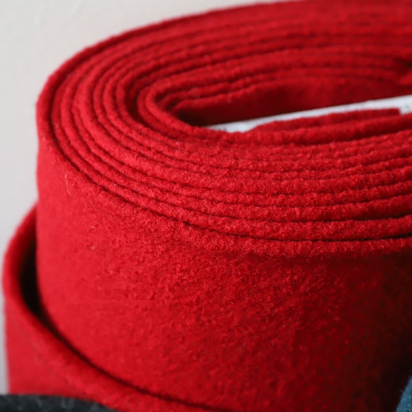 Boiled Wool Fabric - 100% Wool - Rich Red - Sold by Half Metre