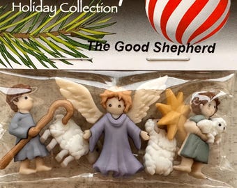 dress it up holiday collection The Good Shepherd - Set of 6 Novelty Christmas Buttons - 'Dress Up' - Holiday treats