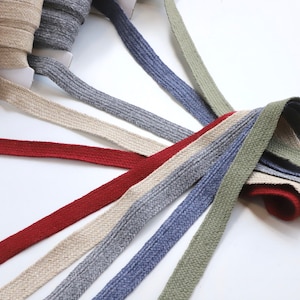 Flat Weave Drawstring Cord - Woven Tape - Great for Hoodies, Sweatpants and Bags - Muted Colours