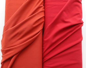 Organic Cotton and Elastane T-shirt Jersey Fabric - GOTS - Great for Dressmaking - Sold by Half Metre - RICH RED