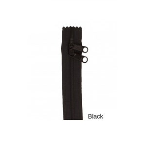 May include: Black zipper with two pull tabs.