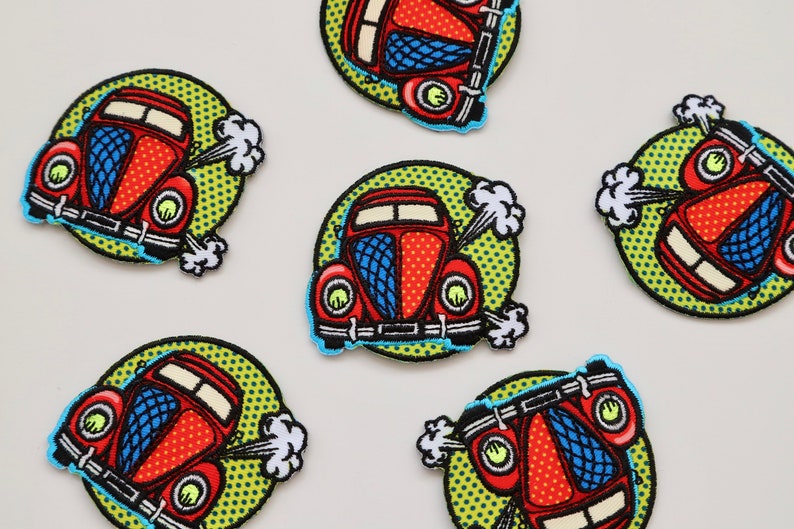 Pop Art Iron On Badges / Motif / Patchs Print with Embroidery Visage, Baskets, OMG, WOW, Voiture, TV, Stiletto Car