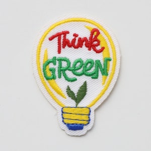 Environment Theme Patches - Recycle, Green Energy, Save our Ocean, No Plastic, Love Our Planet - Iron on Motifs Think Green
