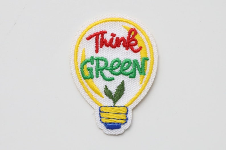 Environment Theme Patches - Recycle, Green Energy, Save our Ocean, No Plastic, Love Our Planet - Iron on Motifs Think Green