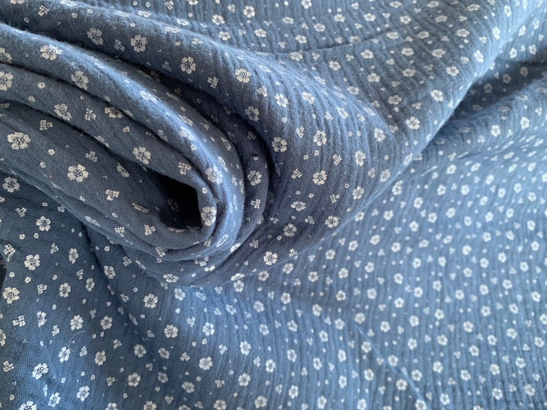 100 Cotton Printed Double Gauze Fabric Floral Love Etsy