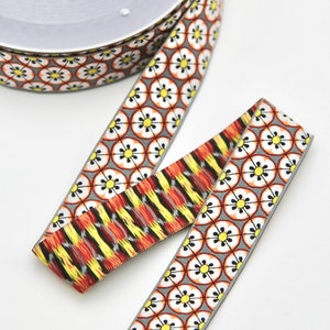 Floral Retro Ribbon 25mm Wide Beautiful Quality Woven Jacquard Retro Floral Ribbon image 2