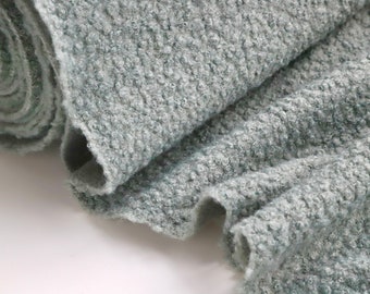 Super Soft Stretch Bouclé Fabric - 100% Polyester - 150cm wide - SEA FOAM - Sold by Half Metre