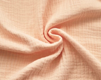PALE PEACH - Cotton Double Gauze Fabric - 100% Cotton - Sold by Half Metre