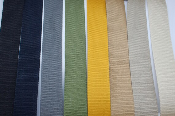 Olive Green 38mm Cotton Webbing Tape Belting Fabric Strap Bag Making Strapping