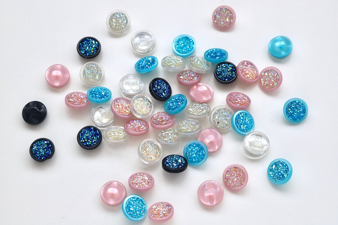 Iridescent Crystal Effect Button Made From Lightweight Plastic - Etsy UK