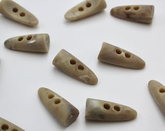 Chunky Toggles in Creamy Fudge Swirl 43mm x 18mm Two Hole Duffle Coat Button