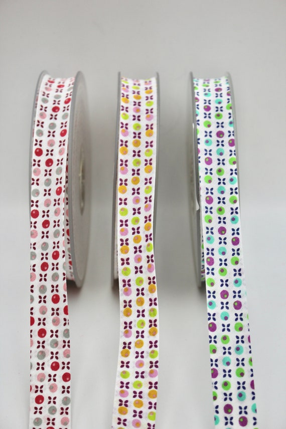 QUALITY COTTON BIAS FLORAL 25MM// 1/" BIAS BINDING X 2 METRES