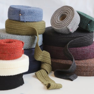 Soft Wooly Fold over Binding in Subtle Heathery Shades, Great with Tweed - 100% Acrylic - 3.5cm Wide - Lots of Colours!