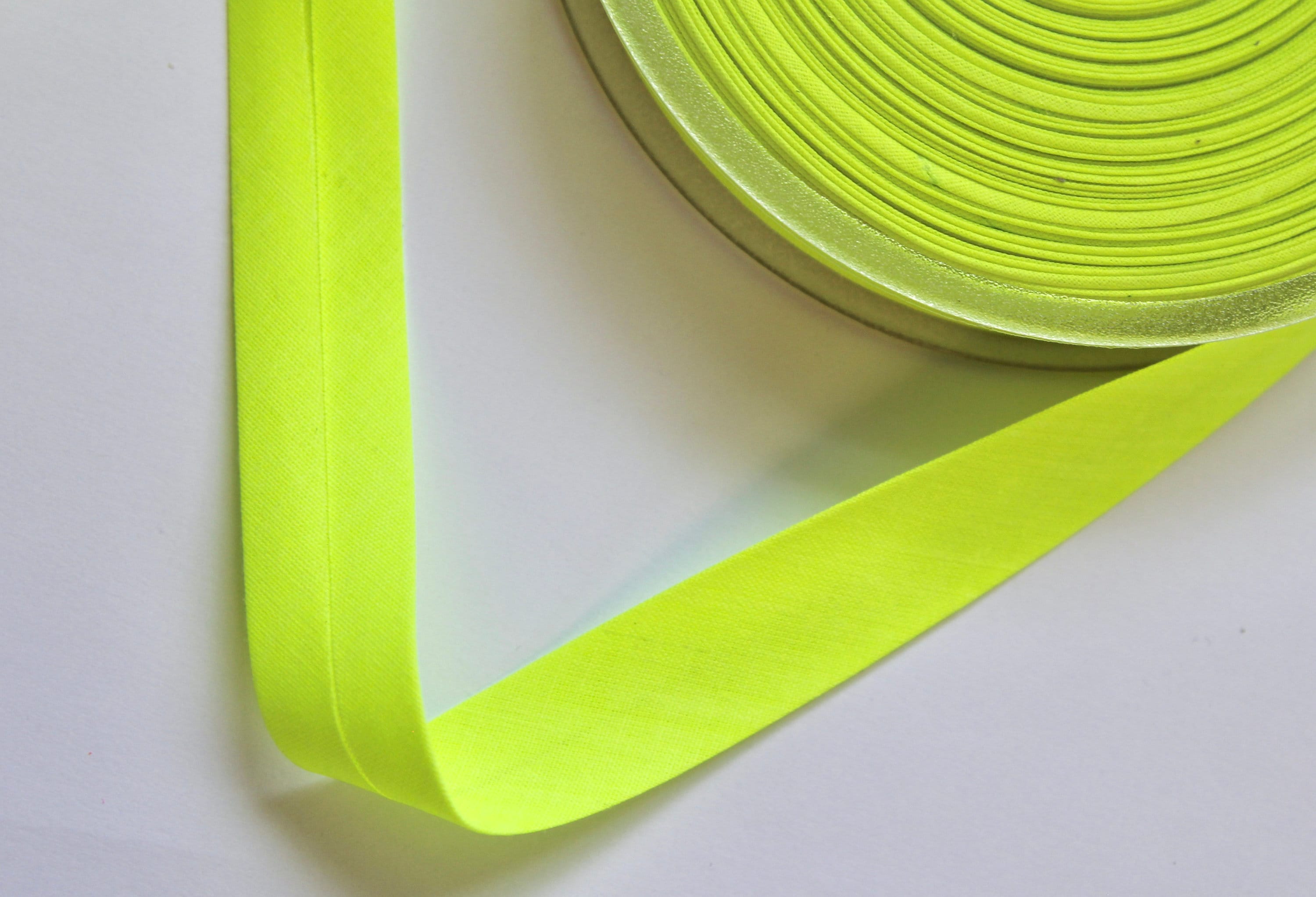 Inastri 25/5/ 5 mm Polyester Satin Bias Binding Fluorescent Orange 7114