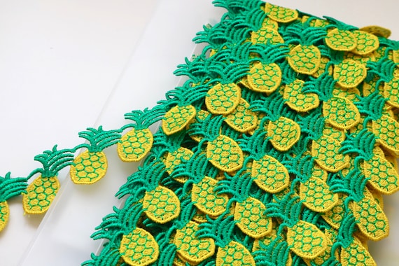 Pineapple Embroidered Guipure Trim - 37mm wide