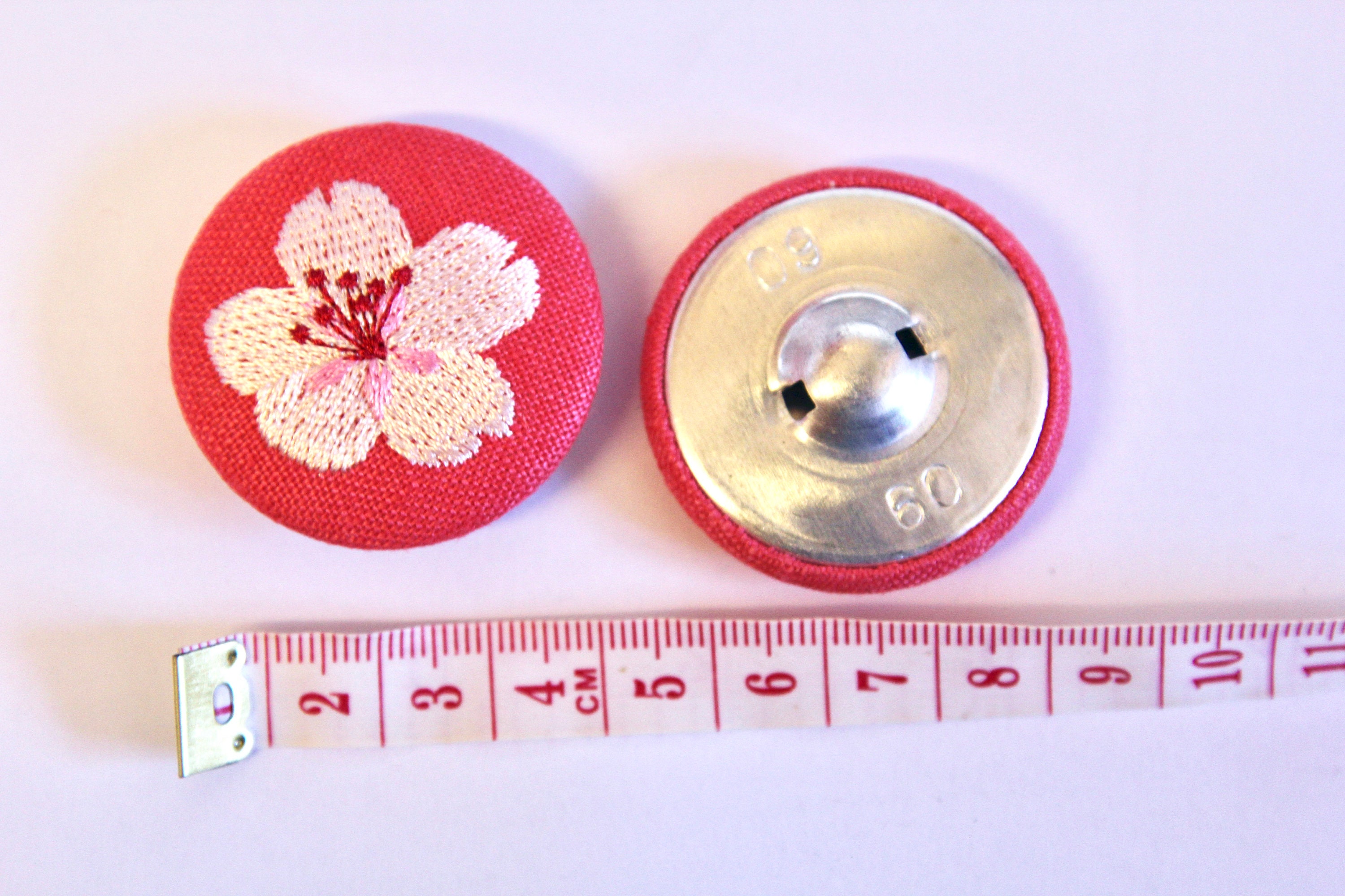 5set pink sew on button Fabric Covered snap Buttons wrapped Flat Back button