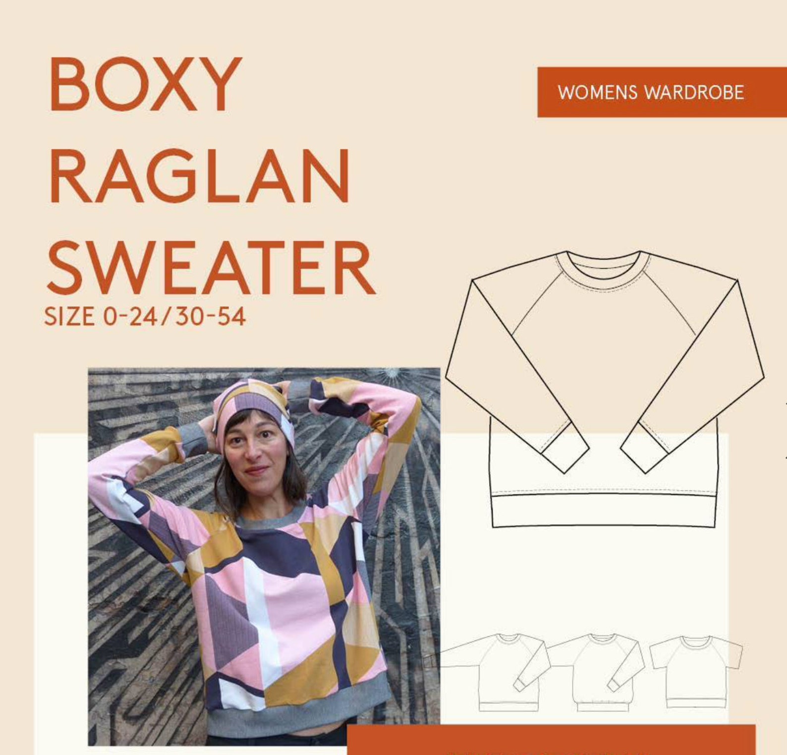 Wardrobe by Me - Boxy Raglan Sweater - Paper Pattern - Etsy UK