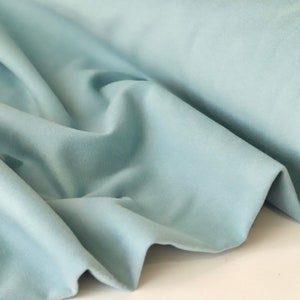 Duck Egg Blue/Green Soft Coat Fabric - Vegan 'Wool' Mixed Fibre Brushed Coating Fabric - Sold By Half Metre