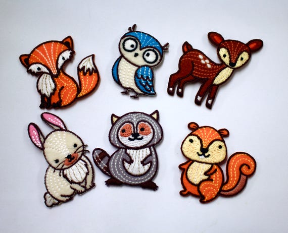 Woodland Animal Motifs Iron on Embroidered Felt Woodland - Etsy Norway Woodland Animal Motifs Iron on Embroidered Felt Woodland - Etsy Norway