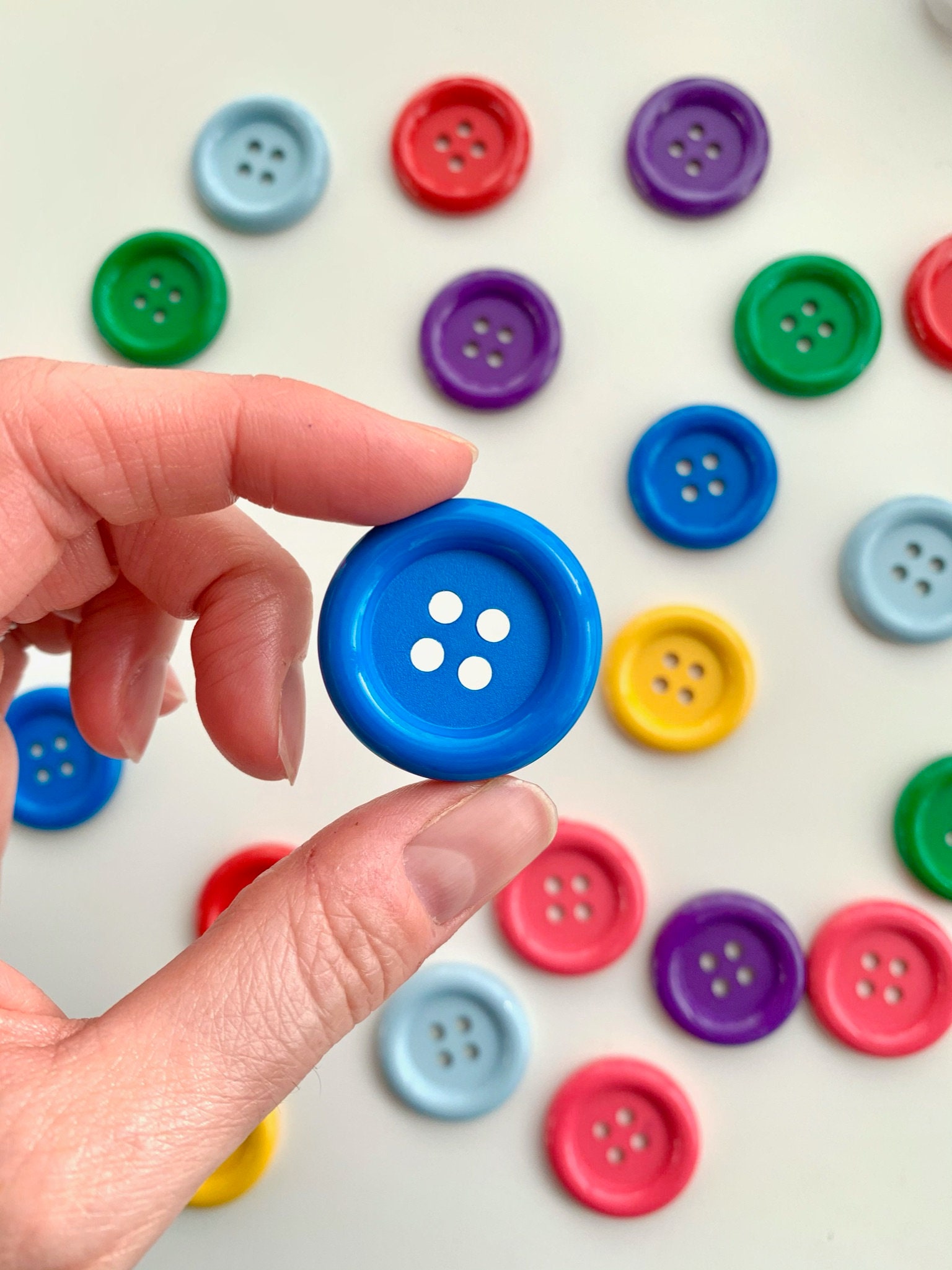 Extra Buttons / Extra Seven Pieces for Kids Sewing Kit / Kids Button Kit /  Kids Play / Buttons 