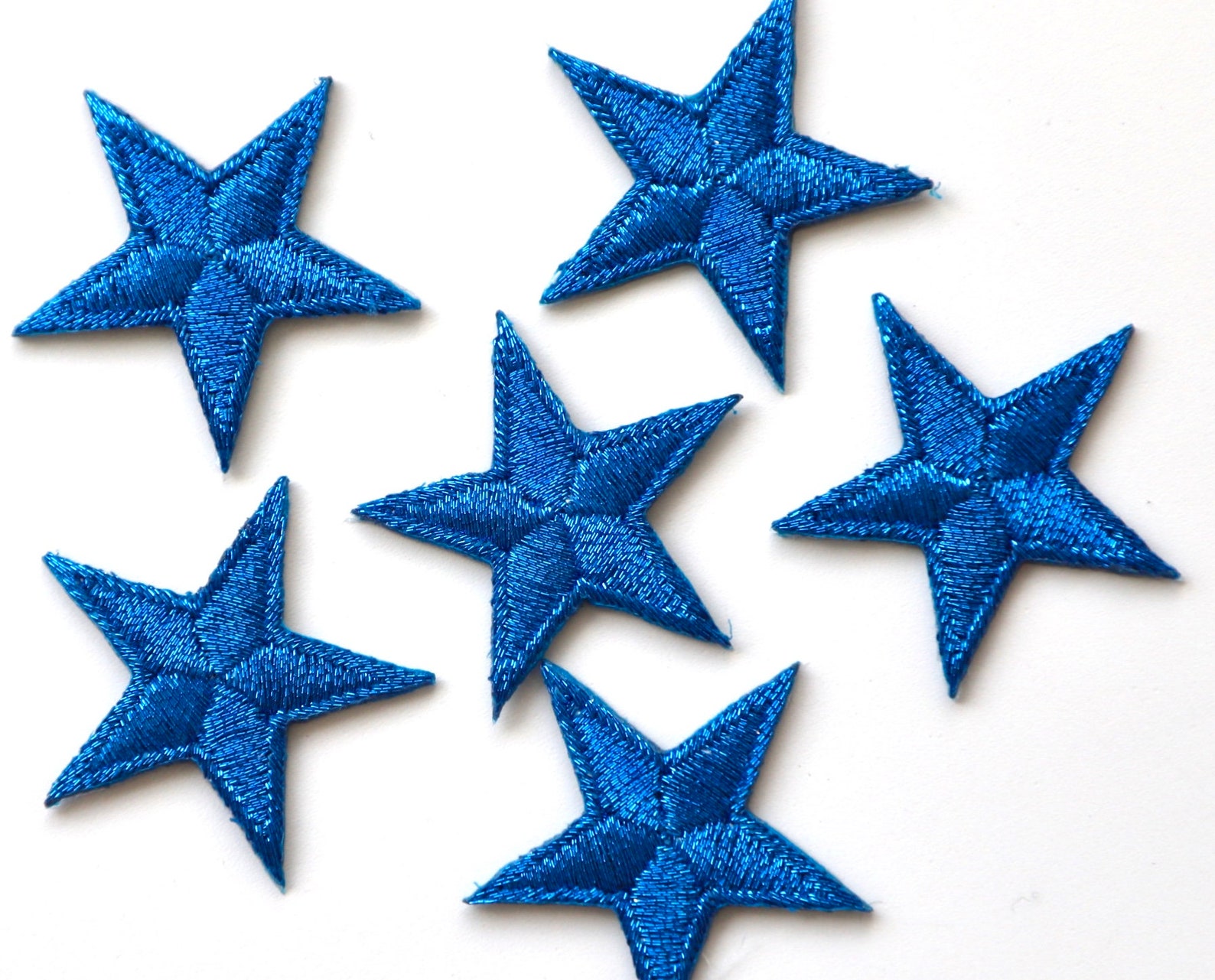 Metallic Star Patches - Iron on Embroidered Star Appliqué Motifs - 3cm ...