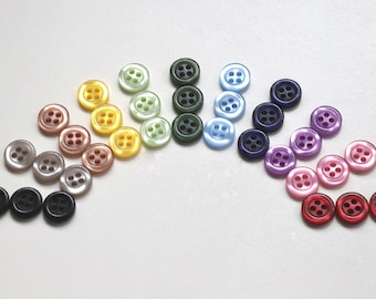 Classic Shirt Buttons - Many Colours - Four Hole Polyester Button - Sold in Sets of Three - 11mm