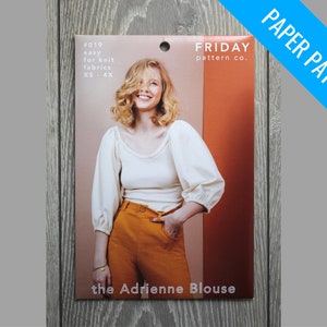 Friday Pattern Company - The Adrienne Blouse - Make With Stretch Knitted Fabrics