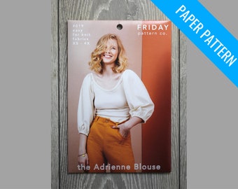 Friday Pattern Company - The Adrienne Blouse - Make With Stretch Knitted Fabrics
