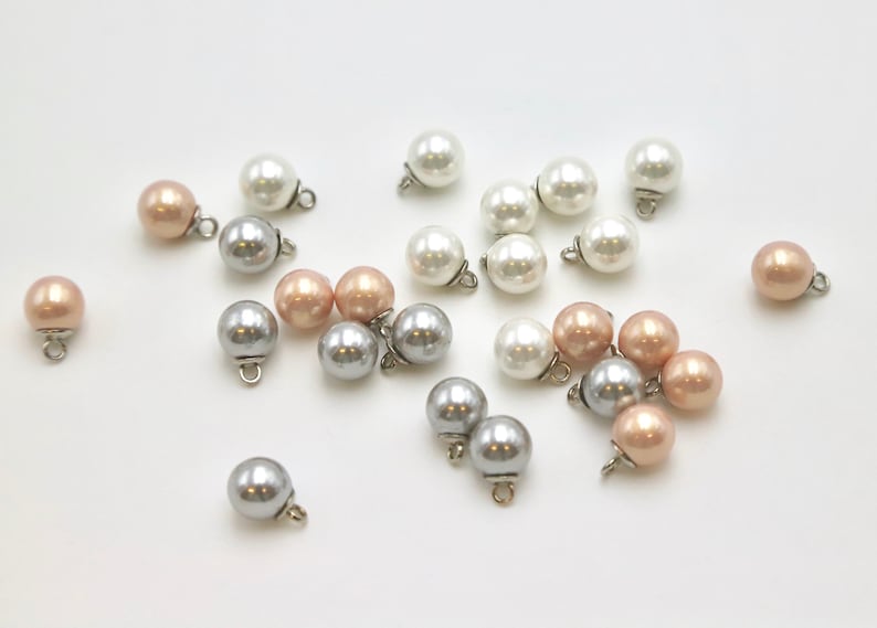 High Quality Faux Pearl Ball Buttons With Shank Back 1cm Etsy UK