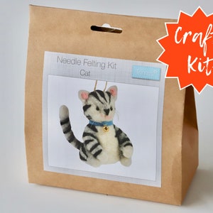 Grey Cat Needle Felt Kit Starter Kit 