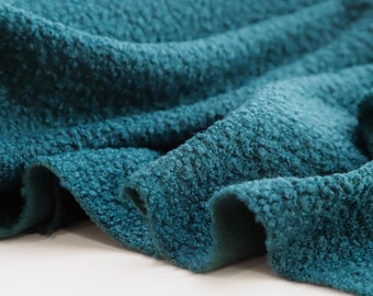 Super Soft Stretch Bouclé Fabric - 100% Polyester - 150cm wide - TEAL - Sold by Half Metre