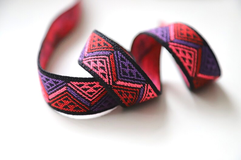 Geometric Pattern Using Elastic Great Quality Woven Geometric Elastic in Two Bright Colour Ways - 25mm ...