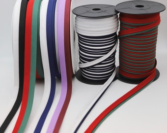 Two Tone Bias Binding or Double Layer Piping- Unusual Bi-Colour Bias Binding Trim - 20mm Wide Sold By the Metre Two Colour Bias Tape