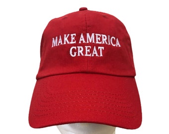 Make America Great" Embroidered Adjustable Dad's Cap - Unisex Patriotic Baseball Hat