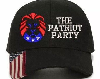 The Patriot Party Lion Hat - Embroidered American Flag Cap - Adjustable Trump 2024 MAGA Hat