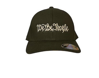 We The People Embroidered Flex Fit Baseball Cap with US Flag