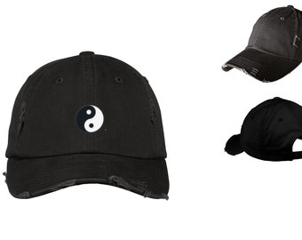 Yin Yang Embroidered Adjustable Vintage Style Dad's Cap Unisex Baseball Hat