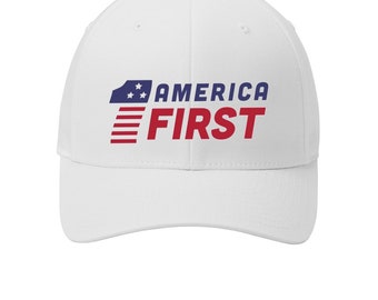 America First Embroidered Flexfit Hat: Patriotic Baseball Cap