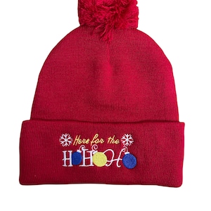 Spread Holiday Cheer with Santa  Embroidered Knit Beanie - Unisex Winter Stacking Cap
