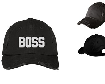 BOSS - Custom Embroidery Adjustable Vintage Style Dad's Cap - Baseball Cap