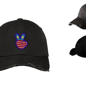 Chapeau papa signe de la paix américain : casquette de baseball vintage brodée