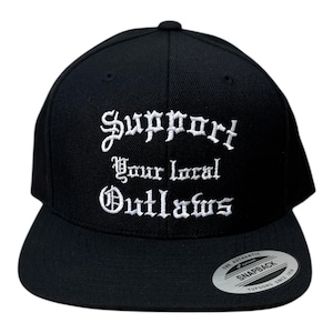 Support Your Local Outlaws-snapbackpet – gotische geborduurde bikerpet