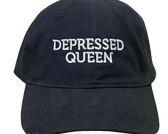 Empowerment Through Emotions: Depressed Queen Embroidered Adjustable Dad's Cap