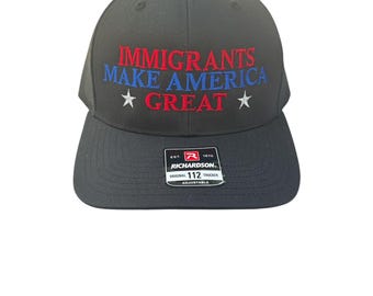 Immigrants Make America Great Hat Embroidered Snapback Adjustable Cap