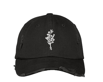 Embrassez la nature avec notre casquette de papa de style vintage brodée de fleurs sauvages - Casquette de baseball unisexe