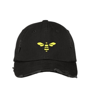 Embroidered Honeybee Dad Hat: Vintage Style Cotton Baseball Cap