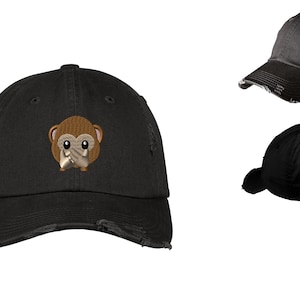 Spread Positive Vibes with Our Speak No Evil Monkey Emoji Vintage Style Dad&#39;s Cap - Unisex Baseball Cap
