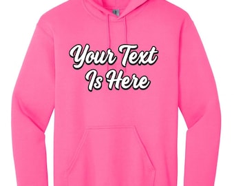 Custom Embroidered Text Hoodie, Personalized Gift Sweatshirt