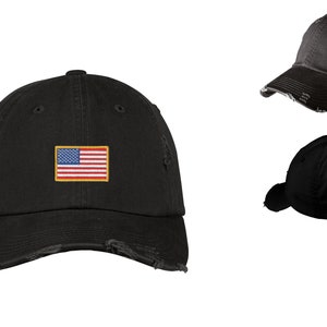 Casquette papa drapeau américain : casquette de baseball style vintage bordure dorée