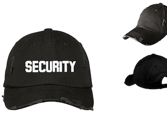 Glow in Dark Security Embroidered Baseball Cap - Vintage Style